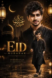 Luxury Black & Gold Eid Theme Photo Editing