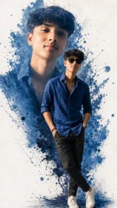 Royal Blue Ink Splash Poster