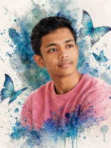 Watercolor Butterfly Portrait
