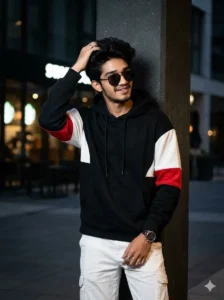 Urban Streetwear Half-Body Portrait
