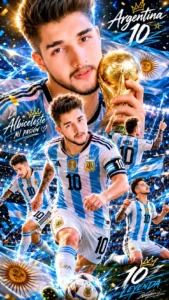 Argentina Football AI Prompts for creating a legendary number 10 football poster