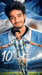 Messi inspired sports magazine poster created using Argentina Football AI Prompts
