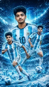 Futuristic blue ice soccer gaming cover design