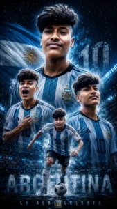 Animated cartoon soccer hero look generated via Argentina Football AI Prompts