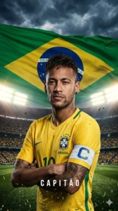 National team captain standing proudly inside a massive crowded stadium