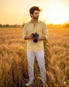 Golden Wheat Field DSLR Portrait
