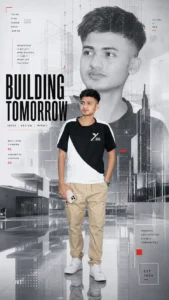 Building tomorrow double exposure architectural photo editing