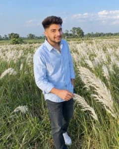Classic portrait in a white Kashful flower field