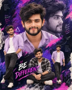 Purple creative artist personal branding AI poster
