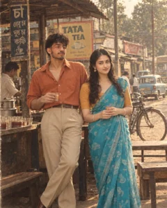old tea stall candid vintage portrait