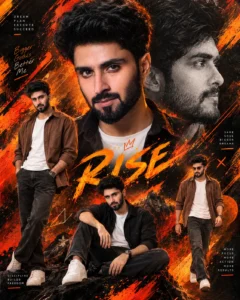 Orange energy personal branding AI poster portrait
