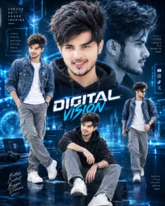 Futuristic digital creator portrait