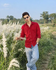 Red outfit Kashful AI photo