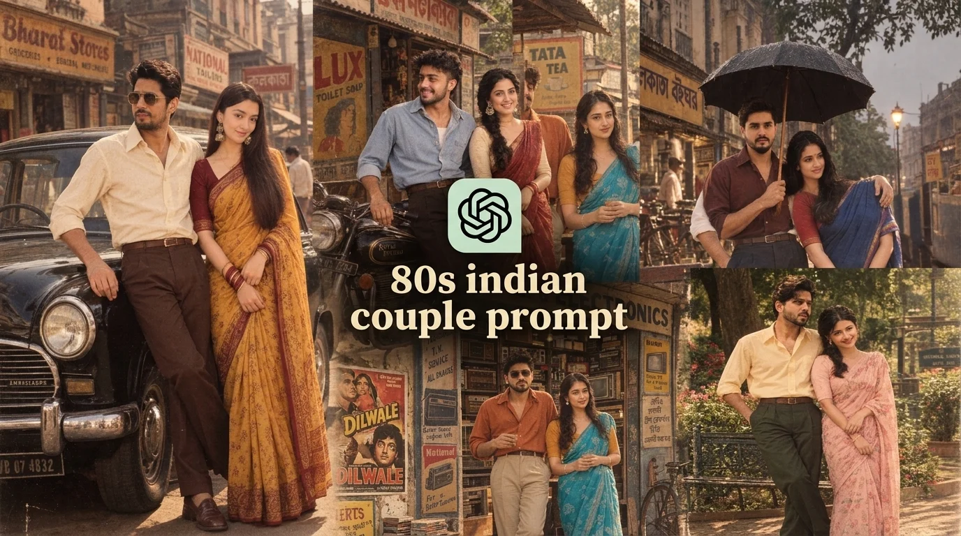 80s indian couple prompt