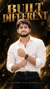 AI attitude poster featuring a white shirt and luxury gold background